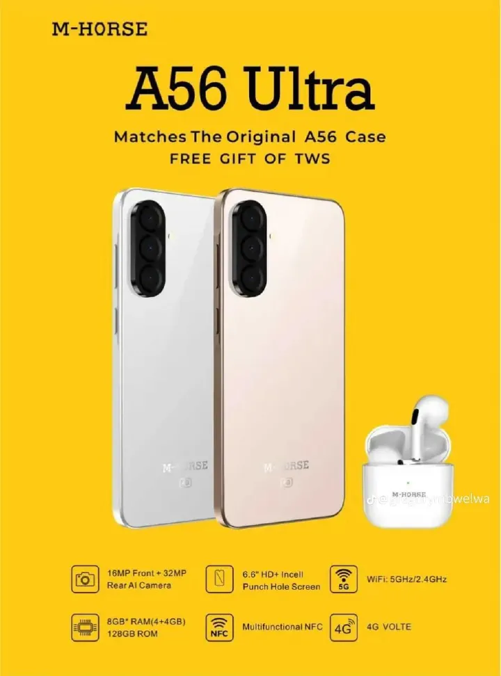 M HORSE A56 ULTRA, 8GB RAM + 128GB ROM, 6.6 HD INCELL DISPLAY, 32MP +16MP CAMERA, 5000MAH, ANDROID 14. WITH WARRANTY