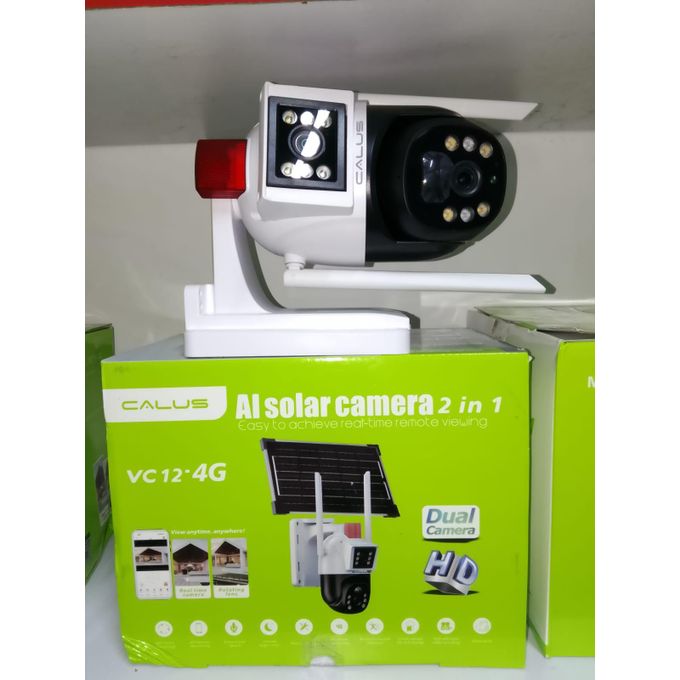 CALUS VC12 4G Solar CCTV Camera Dual Lens, motion detection, alarm push notification