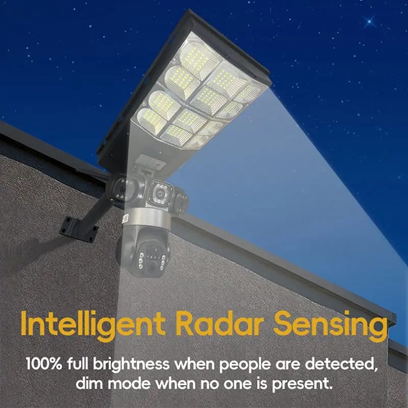 CALUS VC 23-4G AI SOLAR 4k CAMERA 3 IN 1. triple lens, 3 screen monitoring 360,blind spot monitoring,comes with flood lights, uses solar. all weather cctv offering perfect camouflage.AI motion detecti