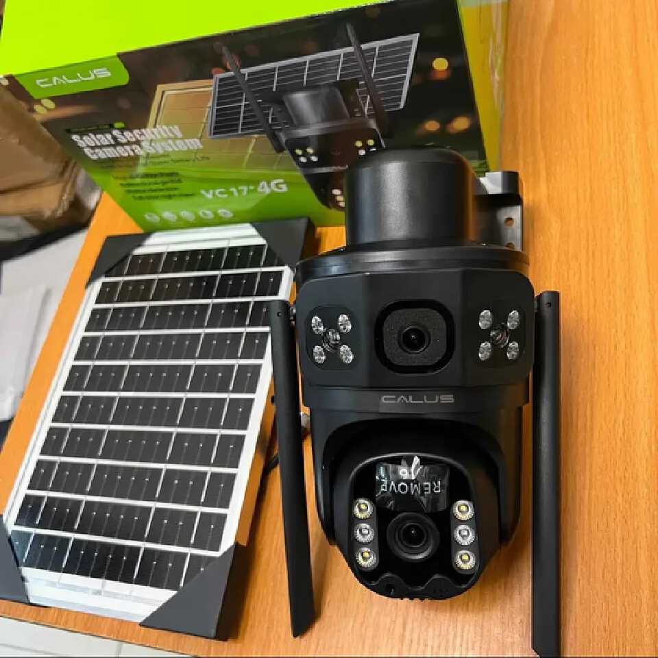CALUS VC 17, 4G SOLAR SURVEILANCE CAMERA, DUAL LENS, MOTION SENSOR, 2 WAY AUDIO, SD AND CLOUD STORAGE, HD, NIGHT VISION