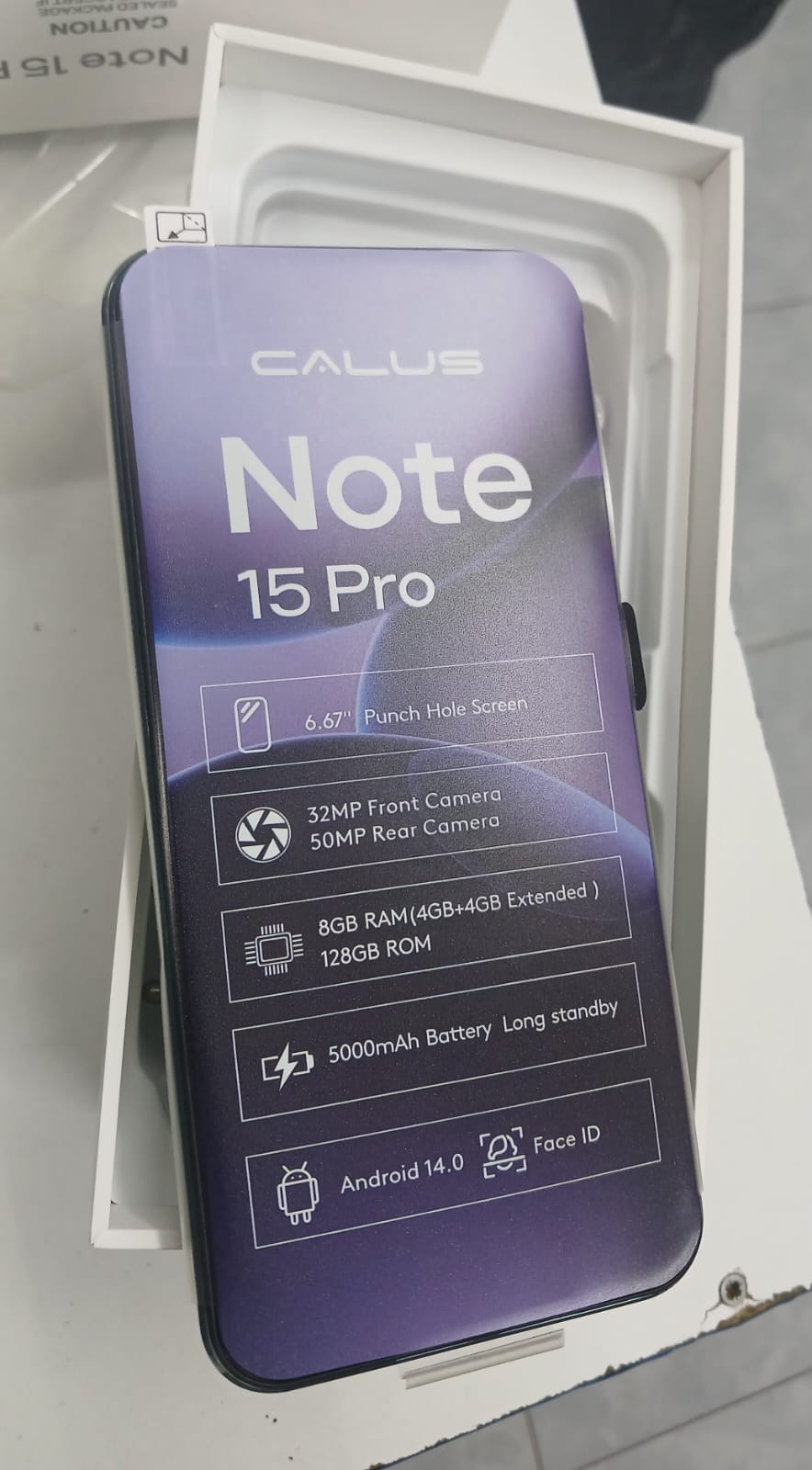 CALUS NOTE 15 PRO, 8GB RAM+ 128GB ROM, 50MP+32MP CAMERA, 5000MAH, 6.67'' 120Hz AMOLED DISPLAY, QUALCOMM SM7635 Snapdragon 7s Gen 4(4m) processor, android 14