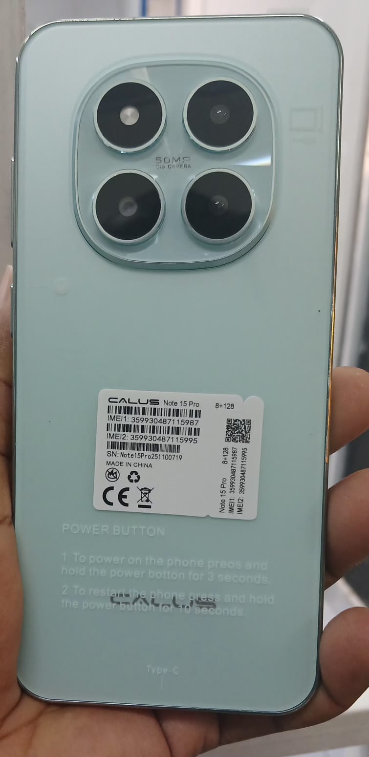 CALUS NOTE 15 PRO, 8GB RAM+ 128GB ROM, 50MP+32MP CAMERA, 5000MAH, 6.67'' 120Hz AMOLED DISPLAY, QUALCOMM SM7635 Snapdragon 7s Gen 4(4m) processor, android 14