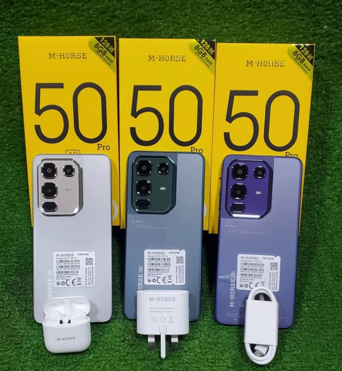 M HORSE NOTE 50 PRO, 8GB RAM + 128 GB ROM, 5000MAH , 6.8''HD WATERDROP SCREEN, 32MP+ 16MP CAMERA, SIDE FINGERPRINT. with earpods