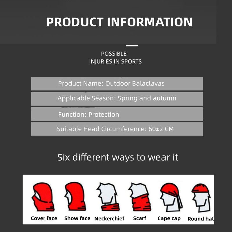 2 Pcs Set of Outdoor sports riding mask balaclavas windproof dustproof breathable male and female motorcycle head cover facial sunscreen head set