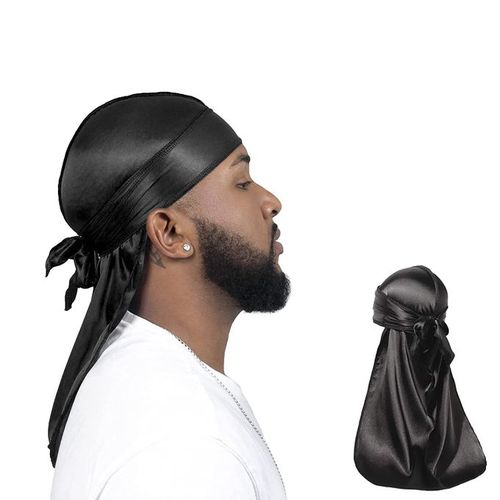 Unisex Black Silky Durag for Men Women Silky Wave Durag - Best Quality Guaranteed