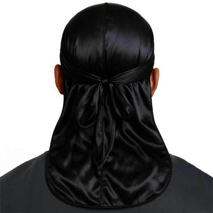 Unisex Black Silky Durag for Men Women Silky Wave Durag - Best Quality Guaranteed