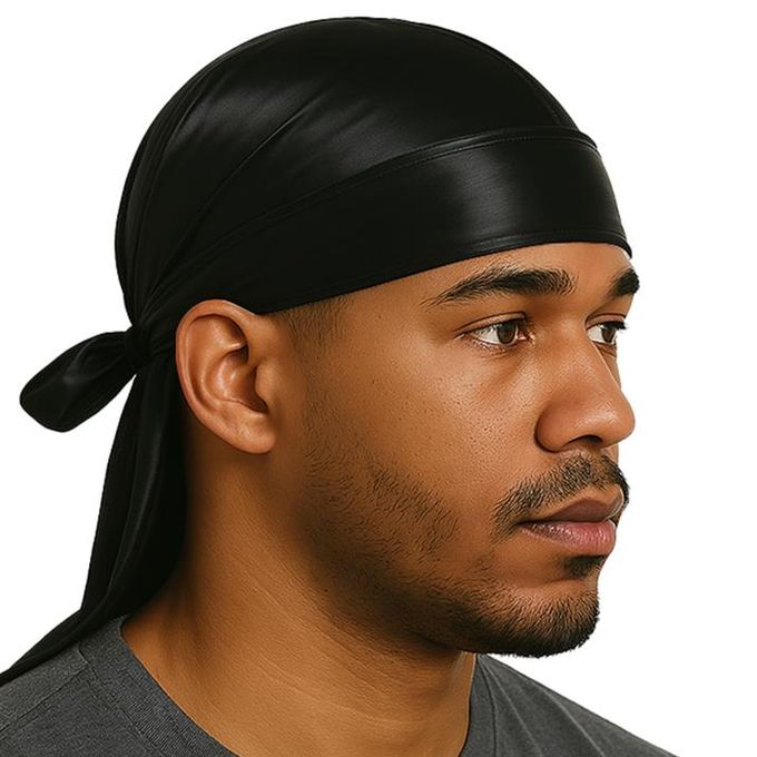 Unisex Black Silky Durag for Men Women Silky Wave Durag - Best Quality Guaranteed