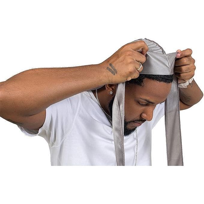 2 Pieces Silky Durag Pack for Men Women Waves, Premium Satin Deluxe Du-rag