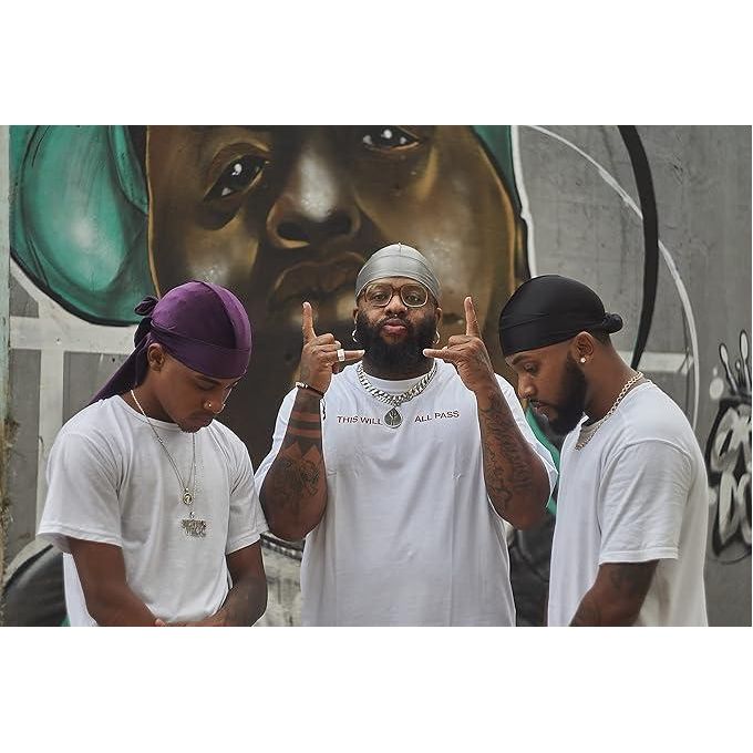 2 Pieces Silky Durag Pack for Men Women Waves, Premium Satin Deluxe Du-rag