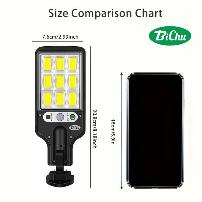 Solar Light COB Outdoor Solar Lights Motion Sensor Solar 3 Modes Waterproof Security Wall Lighting for Patio Garden Door Street Light
