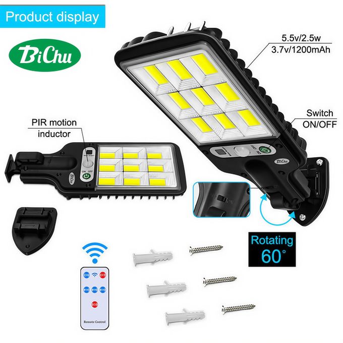 Solar Light COB Outdoor Solar Lights Motion Sensor Solar 3 Modes Waterproof Security Wall Lighting for Patio Garden Door Street Light