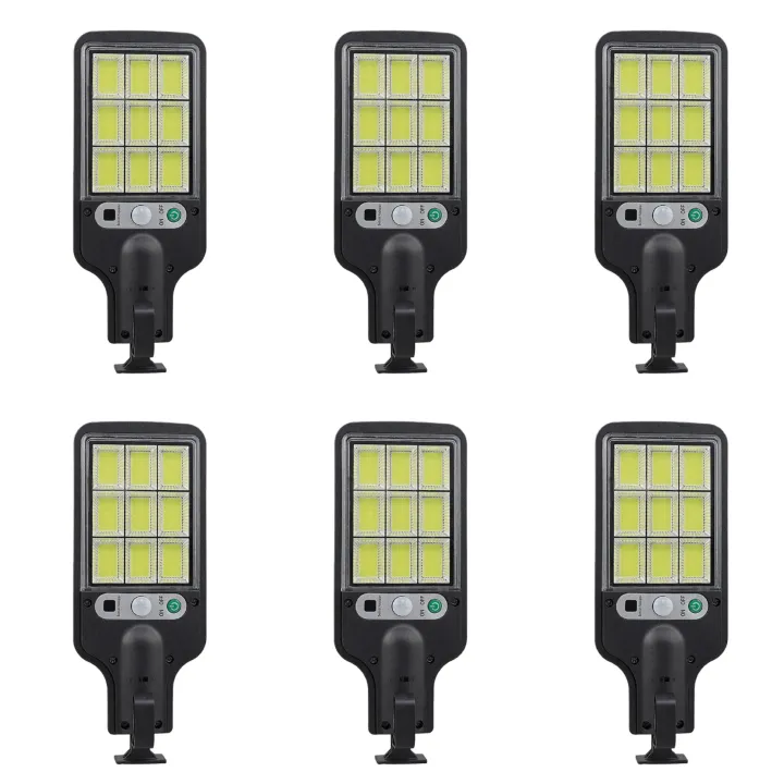 6 pack Outdoor Solar Street Light ABS IP65 Human Motion Sensor Garden Light Remote Control LED Wall Lamp Waterproof