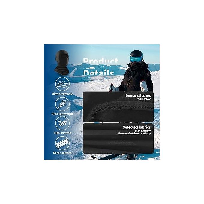Ski Mask, Face Mask for Men and Women – Skiing, Snowboarding, Motorcycle, UV Protection & Wind Protection