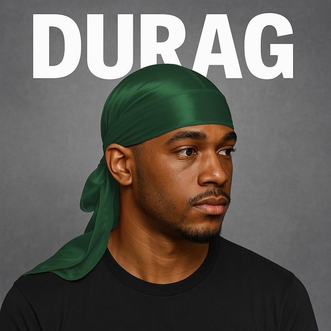 2PCS Silky Durag Pack for Men Waves, Satin Doo Rag for 360 540 720 Waves (wine red+dark green)