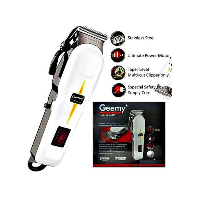 Geemy Smart Hair & Beard trimmer Electric Hair Cut Machine Cordless Trimmer for men Rechargeable hair clippers set professional barber With Indicator For Kinyozi & Home use