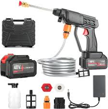 🚗🌿🚿48-96V Cordless High-Pressure Car Washer Gun 🚘✨  Wireless Portable Pressure Washer 🔋 | Dual Lithium Batteries 🔋🔋 | 5-Meter Hose Pipe 🌀 | Detergent Foam Bottle 🧴 | Garden & Car Wash Sprayer