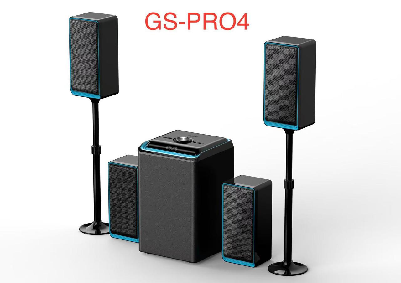 🔊🎶Globalstar GS-PRO4 4.1-Channel  X-Bass Multimedia Home Speaker System 🔊🎶 | Powerful Bass Subwoofer 💥 | Crystal-Clear Satellite Speakers 🔈 | tallboys woofer subwoofer🎬🎉 | Premium Design ✨
