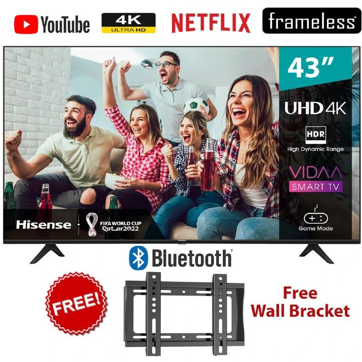 🎬Hisense 43″ UHD 4K Smart TV 📺✨ | 4K Direct LED 🔆 | Quad Core 4K Processor 🚀 | Precision Colour 🎨 | UHD Resolution | FREE Wall Mount 🎁