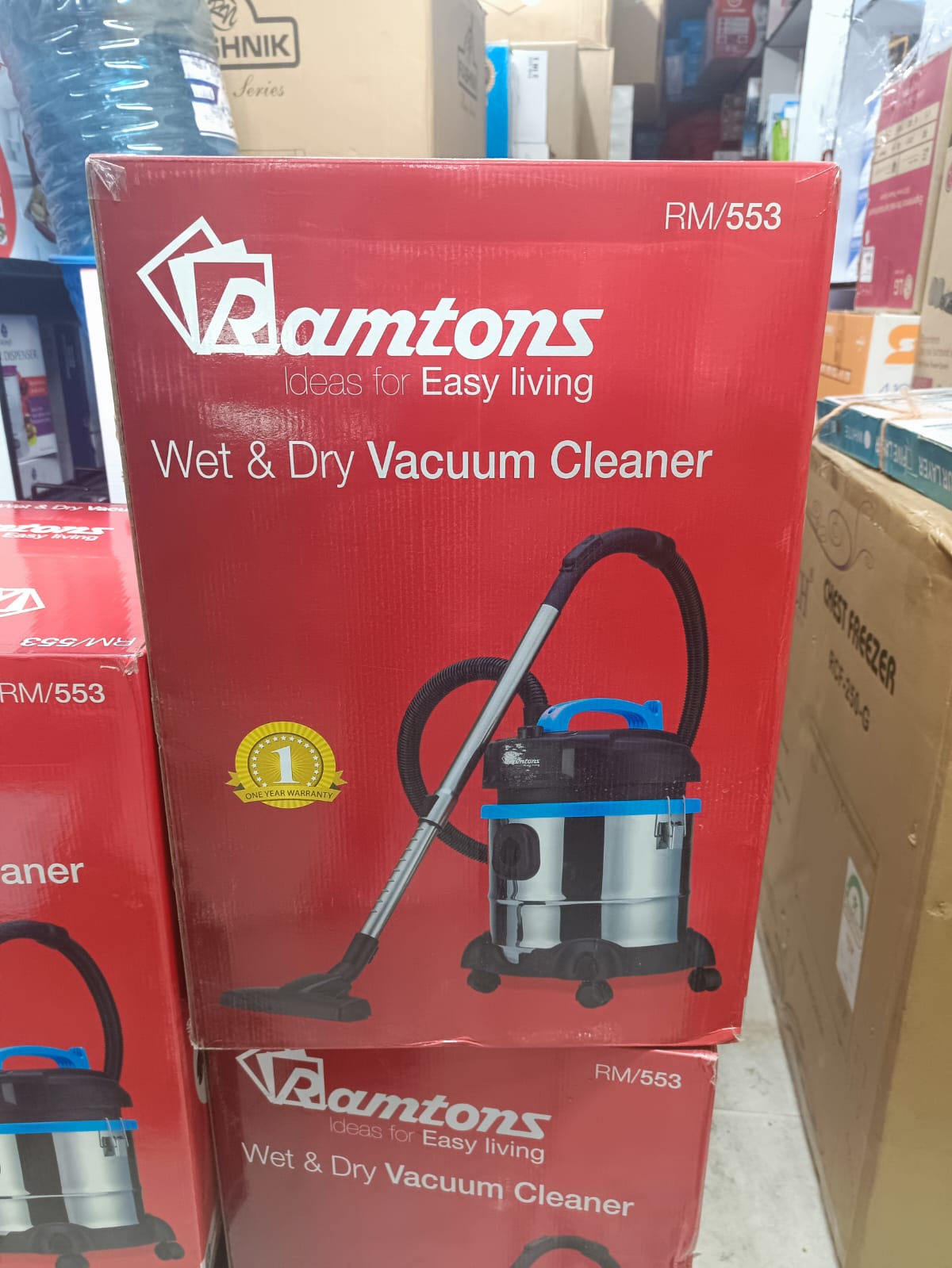 ✨💧 Ramtons Wet & Dry Vacuum Cleaner RM/553 - 1200W Powerful Suction,  Capacity, Dual Functionality for Wet & Dry Cleaning 🧹 | Compact, Lightweight, 1-Year Warranty, Easy Maintenance  Simple  🚿🧽