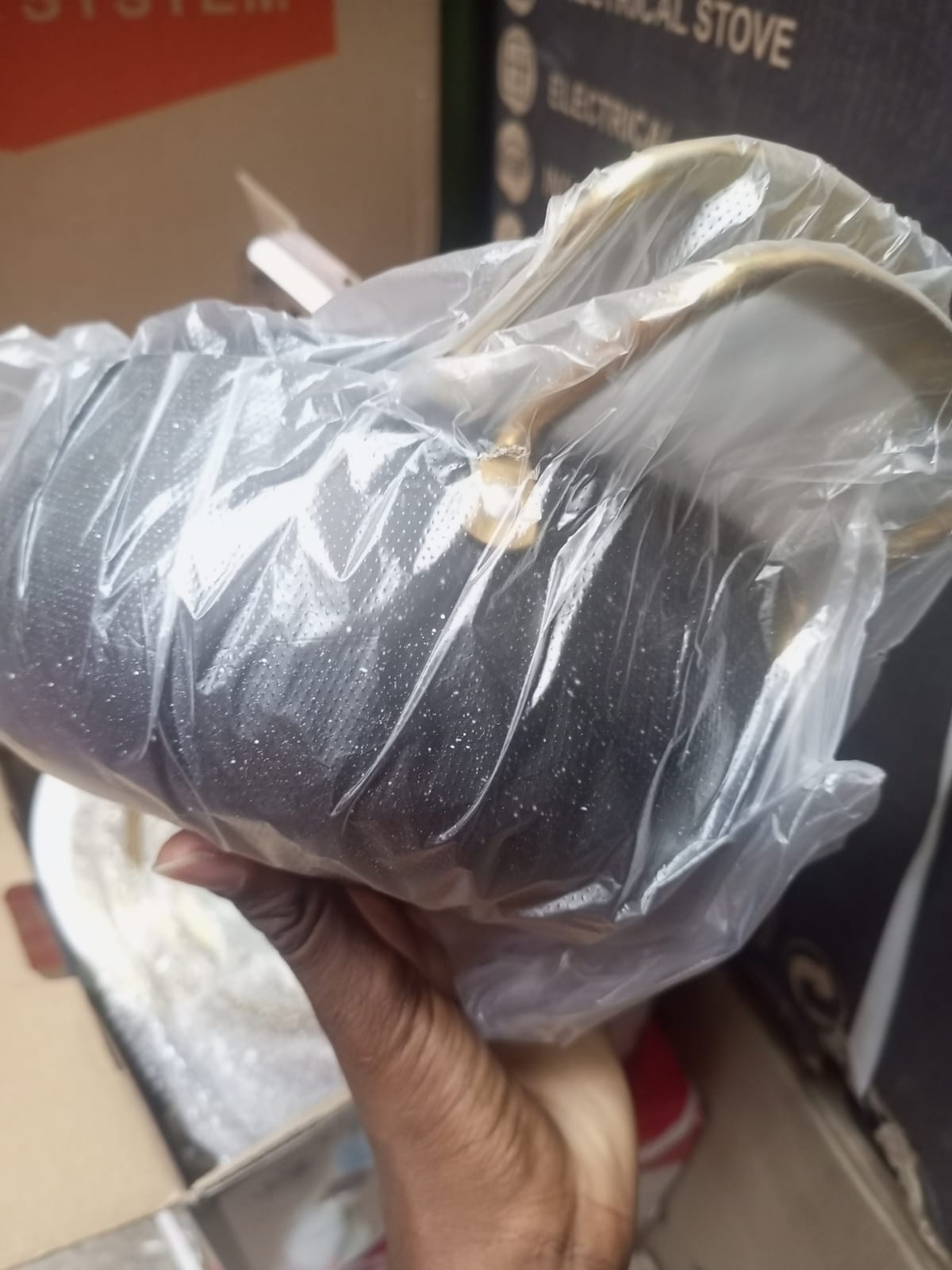 🍲✨AMBER 10-Piece Granite Cookware Set 🍲✨ | Premium Non-Stick Cooking Pots 🪨 | Sizes 20cm • 22cm • 24cm • 28cm • 30cm 📏 | Elegant Gold Handles & Lids ✨ | Durable Heat-Efficient Design