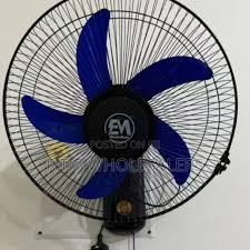 ElectroMate 16-Inch Wall Fan 🌬️ – High-Performance 💨, Quiet Operation 🤫, Adjustable Speeds ⚡, Durable Black Frame 🖤 with Blue Blades 🔵, Space-Saving Wall-Mount Design 🏠