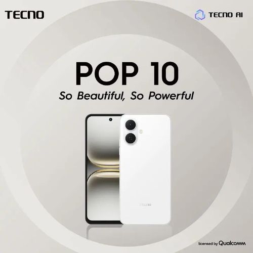 TECNO POP 10 64GB + 6(3+3)GB 4G Network 6.67" 120Hz Hole Screen Dual Speakers IP64 Waterproof 13MP 5000mAh 15W Type-C Android 15 Dual SIM Phone