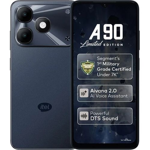 itel A90 12*GB RAM + 128GB 6.6“ 90HZ Display Phone Dual SIM 4G Network 13MP Camera Fingerprint Unlock 15W 5000 mAh Battery IP54 Android 14 Smartphone
