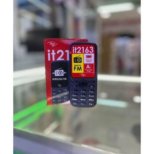 ITEL 2163 1.8" Display, 1000mAh, Dual SIM Card, 4MB ROM, expandable up to 32GB via microSD card, LED Torch, 2G Enabled, Phonebook 2000 Contacts Feature phone
