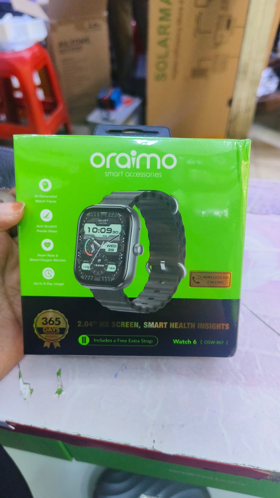 Oraimo Watch 6 OSW-807 2.04 TFT IP68 Smart watch includes a Free Extra strap