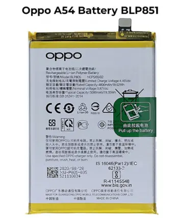 Oppo A54 Replacement Battery Original Quality High Capacity Lithium Polymer Internal Rechargeable Battery Pack Spare Part Power Cell for Oppo A54 CPH2219 CPH2231