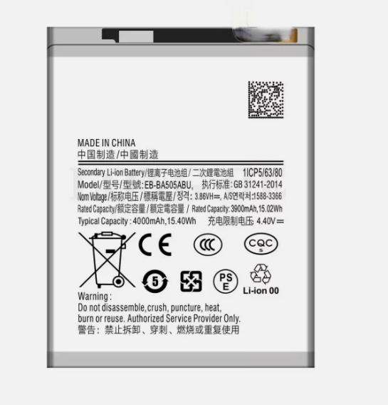 Samsung Galaxy A20 Replacement Battery Original High Capacity Internal Lithium Phone Battery Long Lasting Power Backup Compatible with SM-A205F A205F/DS Mobile Spare Part