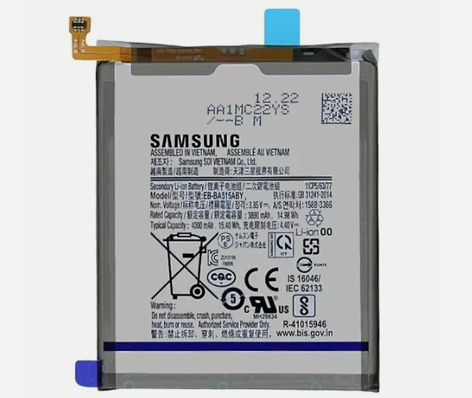 Samsung Galaxy A51 Replacement Battery Original High Capacity Internal Lithium Phone Battery Long Lasting Power Backup Compatible with SM-A515F A515F/DS Mobile Spare Part