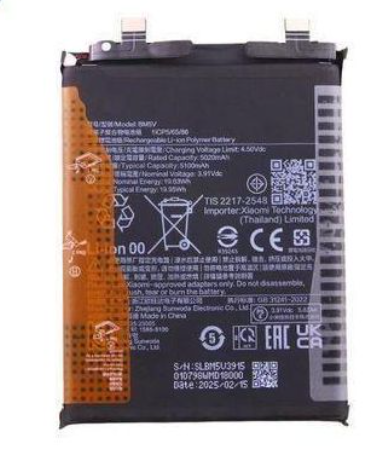 Redmi Note 13 Pro / Xiaomi Poco X6 BM5V Replacement Battery Original High Capacity Rechargeable Lithium Polymer Internal Battery Spare Part for Xiaomi Redmi Note 13 Pro and Poco X6 Smartphone Long Las