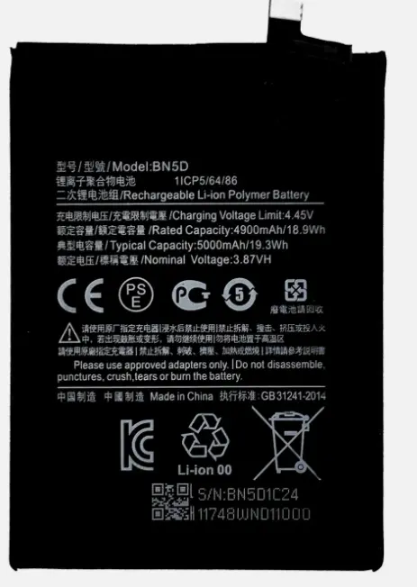 Xiaomi Redmi Note 11 / Redmi Note 11 4G / Poco M4 Pro 4G BN5D Replacement Battery – Original High Capacity OEM Internal Rechargeable Lithium Polymer Phone Battery Spare Part