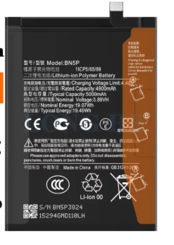 Xiaomi Redmi Note 13 5G / Redmi Note 13 4G BN59 Replacement Battery – Original High Capacity OEM Internal Rechargeable Lithium Polymer Phone Battery Spare Part