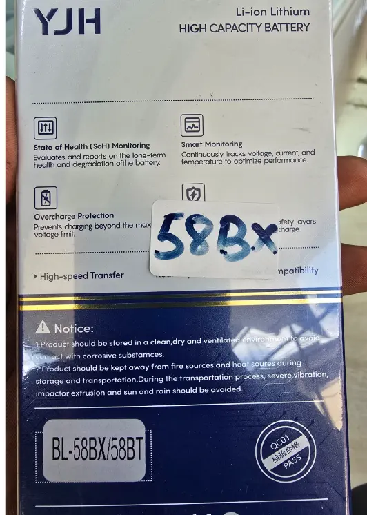 Tecno Pouvoir 4 / Pouvoir 4 Pro / Spark 6 Air / Spark Power 2 / Tecno Pova (LC7 / LC8 / KE6 / LD7) (BL-58BX / BL-58BT) Original Replacement Battery High Capacity OEM Spare