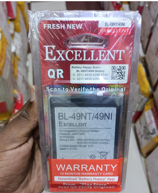 Original Replacement Itel A60 / A60s / A70 / Infinix Hot 30i / Smart 7 HD / Smart 8 (BL-49NI / BL-49NX) High Capacity Lithium Polymer Battery Spare