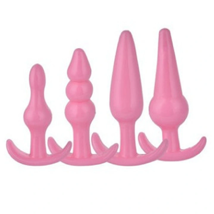 4 pieces Pack Anal Plugs Silicone Butt Dildo Anus Beads Trainer Sensuality Adult Sex Toys Gifts for Men Women Partner