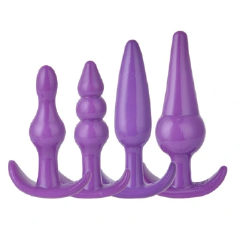 4 pieces Pack Anal Plugs Silicone Butt Dildo Anus Beads Trainer Sensuality Adult Sex Toys Gifts for Men Women Partner