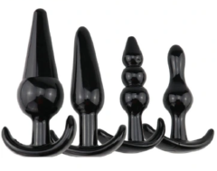 4 pieces Pack Anal Plugs Silicone Butt Dildo Anus Beads Trainer Sensuality Adult Sex Toys Gifts for Men Women Partner