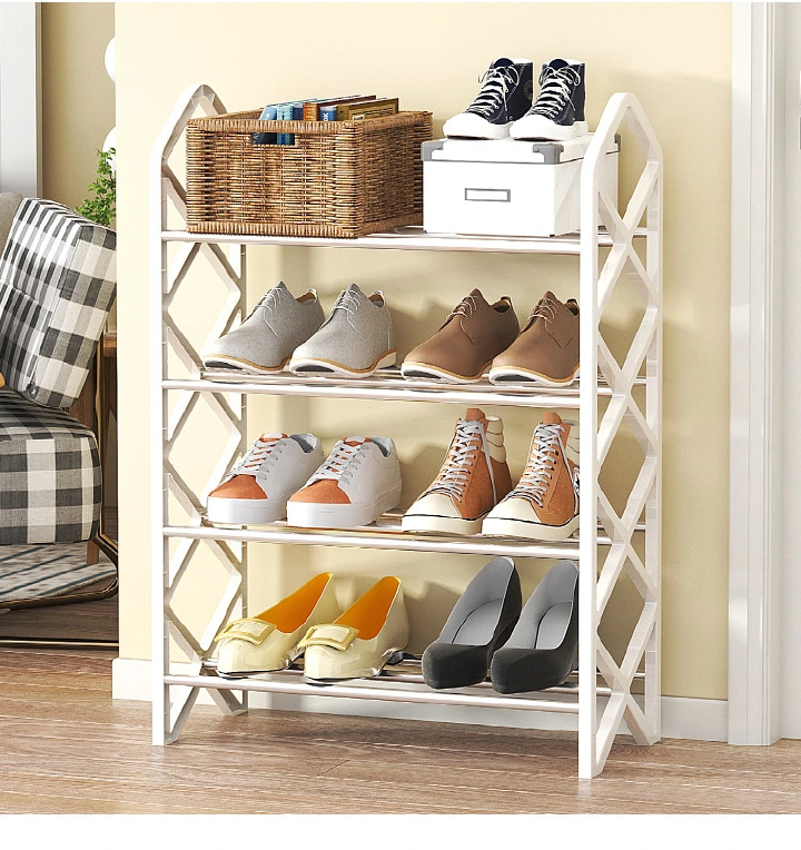 4 Layer Slant Bar Shoe Rack Home Doorway Sturdy Multilayer Dormitory Simple Shoe Cabinet Organizer Shoes Rack