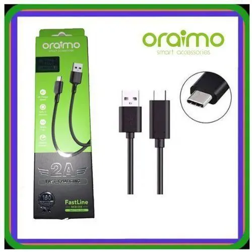 ORIGINAL Oraimo Type C Charger Cable Fast Charging data transfer for Android and other devices Oraimo Data Cables charging cables. 1M 2A Fast Charging