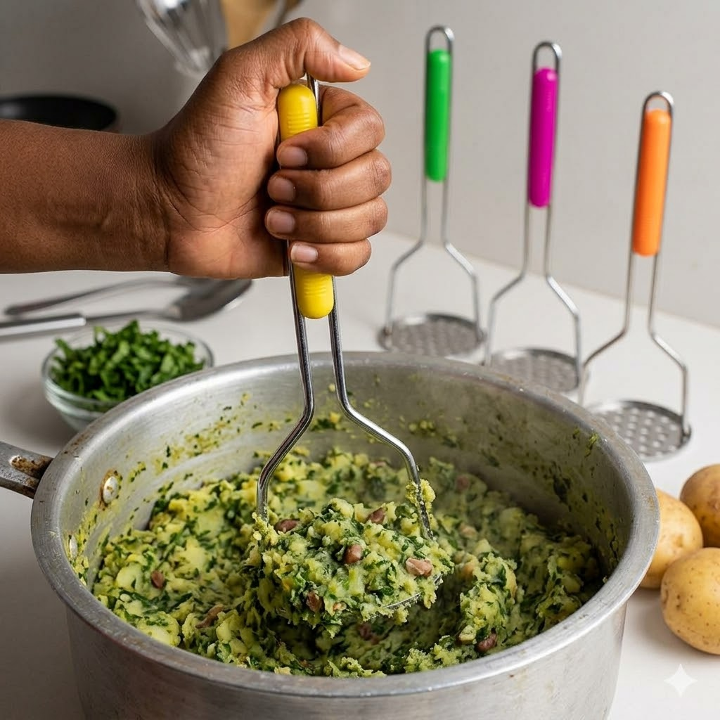 Potato Mukimo Masher Vegetable Fruits Food Kitchen Cooking Potato Masher Murphy Press Smasher COMES WITH FREE KITCHEN TOWEL