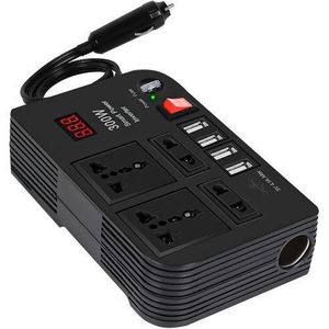 300W Car Power Inverter Dc to Ac 12V to 240V With 4 Ac ports, 4 USB ports + cigarette lighter