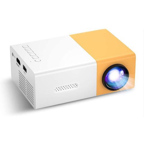 (Power adapter version)HD Mini Projector, Meer Portable Pico Full Color LED LCD Video Projector, Video TV Movie, Party Games, Outdoor Entertainment, Full Reality Speaker with Remote Control