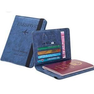 Passport Holder Pu Leather Strap Travel Anti-Magnetic Theft Rfid Ticket Holder Document Bag Passport Cover Protective Book Multifunctional Document Bag, Portable Travel Ultra-Thin Passport Holder