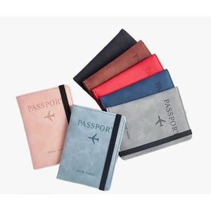 Passport Holder Pu Leather Strap Travel Anti-Magnetic Theft Rfid Ticket Holder Document Bag Passport Cover Protective Book Multifunctional Document Bag, Portable Travel Ultra-Thin Passport Holder