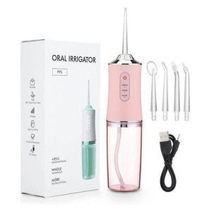 Oral Irrigator Portable Dental Water Flosser USB Rechargeable Water Jet Floss Tooth Pick 4 Jet Tip 220ml 3 Modes IPX7 1400rpm