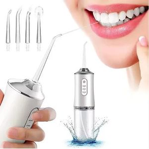 Oral Irrigator Portable Dental Water Flosser USB Rechargeable Water Jet Floss Tooth Pick 4 Jet Tip 220ml 3 Modes IPX7 1400rpm