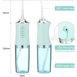 Oral Irrigator Portable Dental Water Flosser USB Rechargeable Water Jet Floss Tooth Pick 4 Jet Tip 220ml 3 Modes IPX7 1400rpm